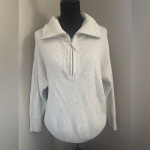 Aerie CozyUp Waffle Quarter Zip Sweater | SIZE S